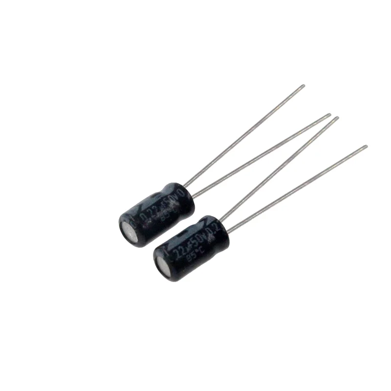 Capacitor eletrolítico de alumínio, capacitor radial, 0.22uF, 50V, 0.22MFD, 50 volts, 4x7mm, 220nF, 20 PCes