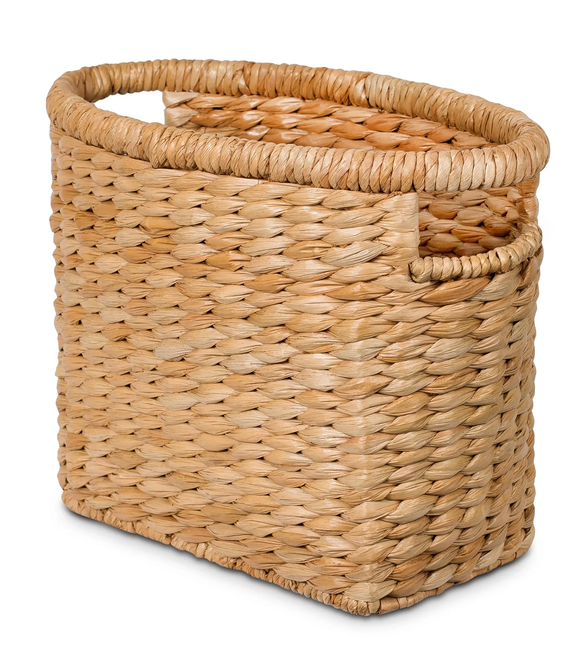 

Woven Seagrass Storage Basket With Handles Rectangular Organizer Bin For Living Room Bathroom Home Decor