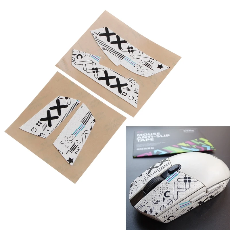 Handmade Non Slip Suck Sweat Mouse Skin Skates for G102 G304 Mouse Self Adhesive Design  Grip Tape