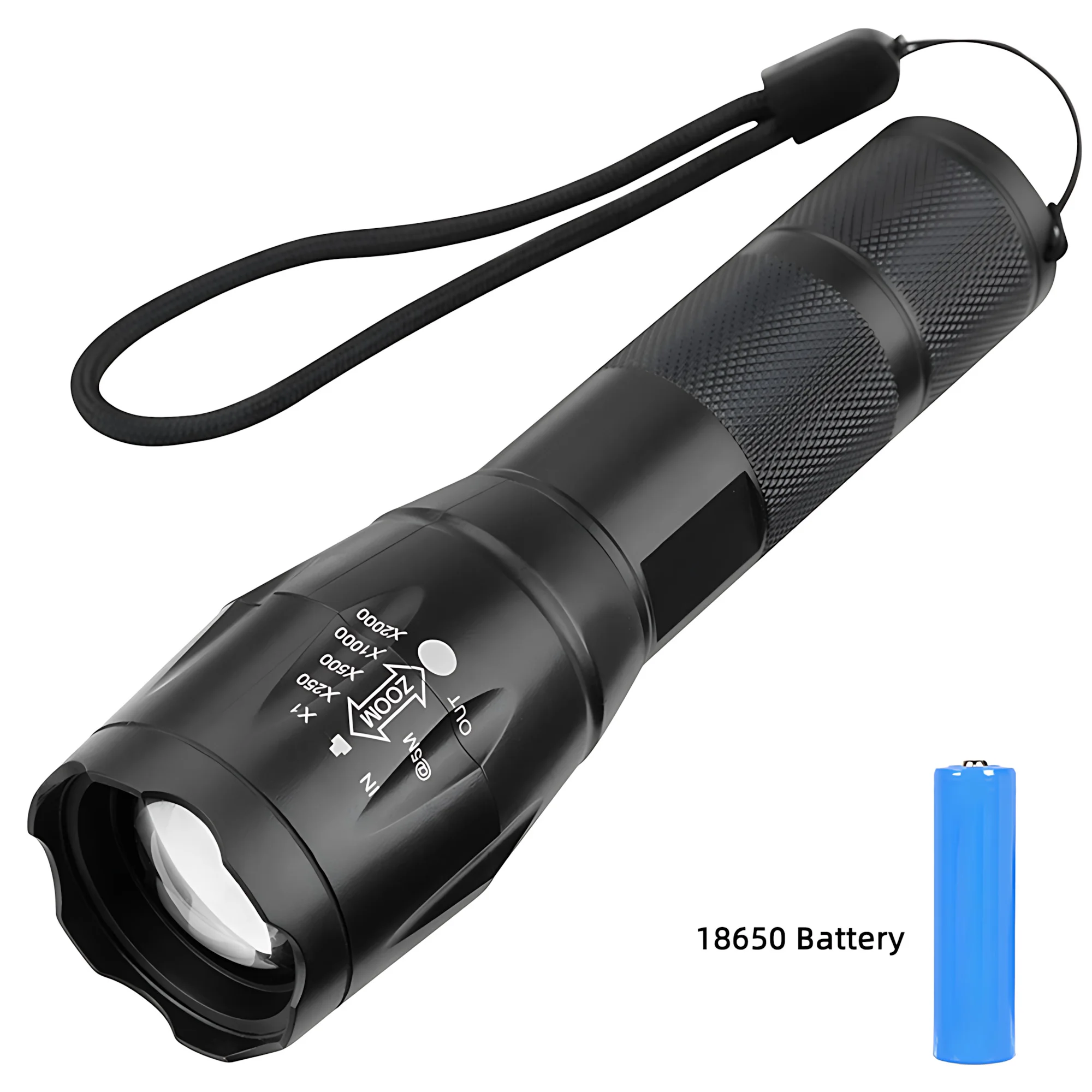 

High Power Led Flashlight Portable 1000LM Tactical Torch 18650 Rechargeable - Zoomable 5 Modes 200m Strong Beam,Waterproof For Outdoor lantern