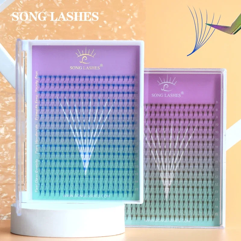 song lashes 6D Narrow Stem mega colorful Fans Premade Fans Lash mega colorful Fans Eyelash Extension mink makeup fake lashes