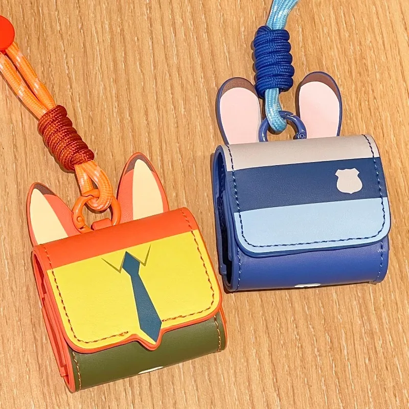 

Disney Earphone Bag Pendant Zootopia Judy Nick Cartoon Cute Buckle AirPods Earphone Case Universal Portable Storage Protection