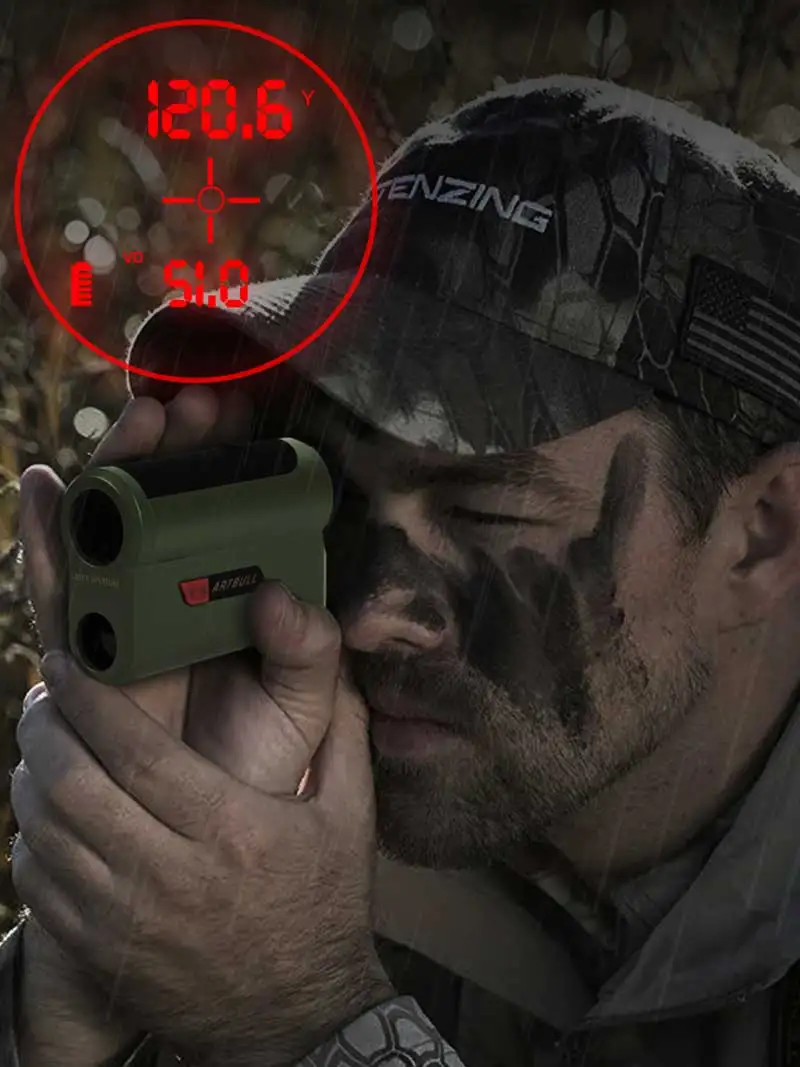 ARTBULL Laser Rangefinder Telescope Hunting 1200Yard 2000Yard With OLED Red Display 7x Amplification Distance Meter