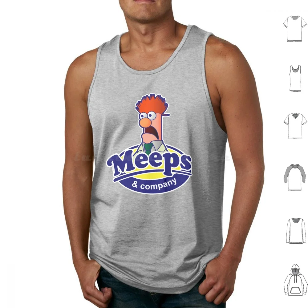 Meeps Tank Tops Print Cotton Meep Beaker Peep Candy Funny Spoof