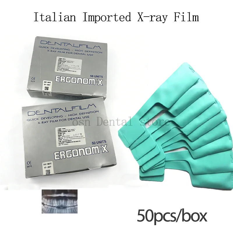 Italy High Definition Quick Developing Dental Self Developing X Ray Film 50pcs/Box For Dentistry Liquid Film