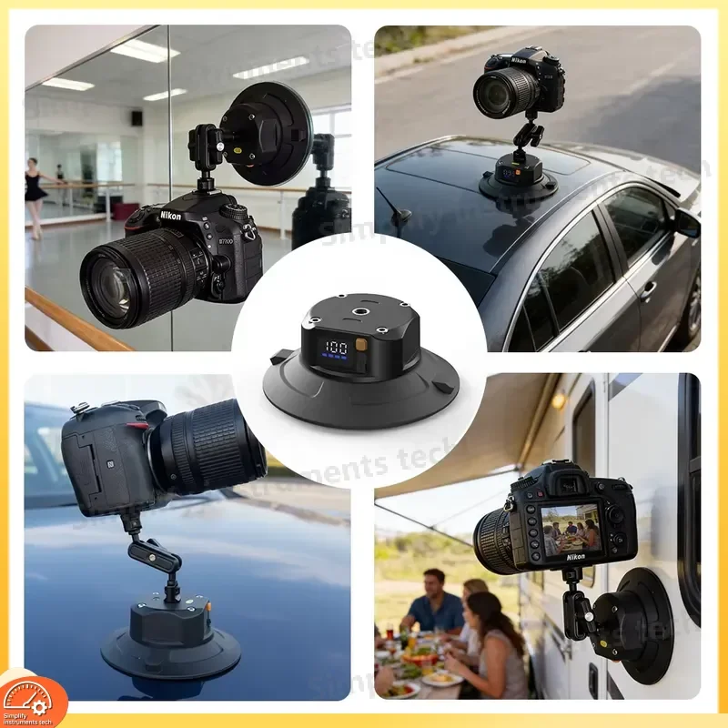 Heavy Duty Manual Suction Cup 6 Inch Waterproof Quick Release ABS 70-90kg Load Bearing Multi Purpose Adapter for Selfie Stick