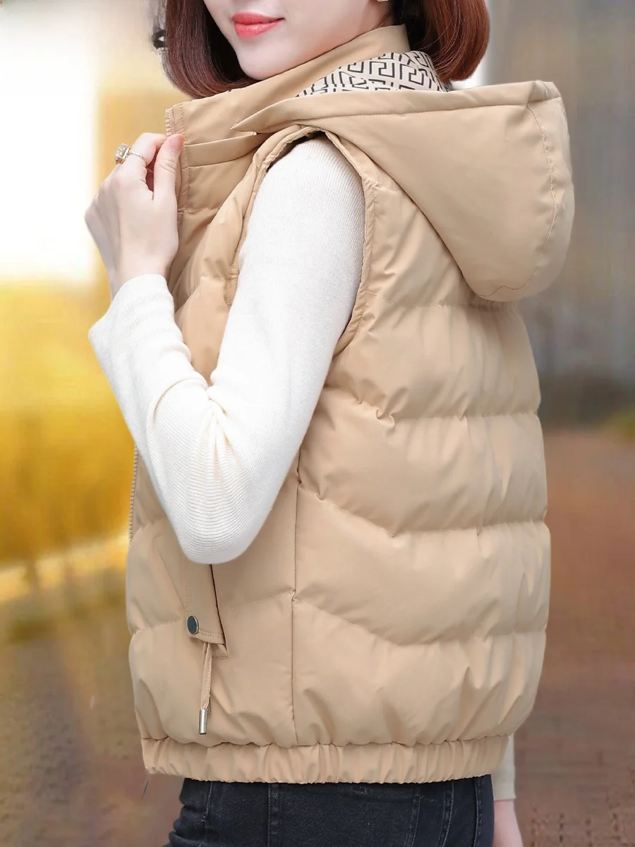 

TUCANO Ladies Fce Lined down Cotton Vest Warm Versatile Outerwear Zipper Sle ort Length Winter Season Faion Outerwear