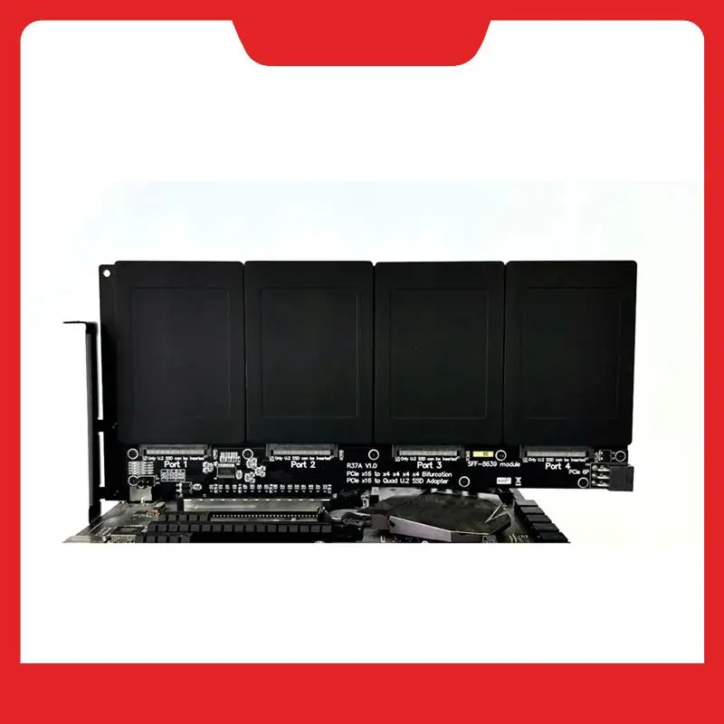 Pcie 4.0 X16 R37A Gen4 X16 4-Port U. 2 SSD Split Expansion Card GPU Dock Hard Disk Split Expansion Card