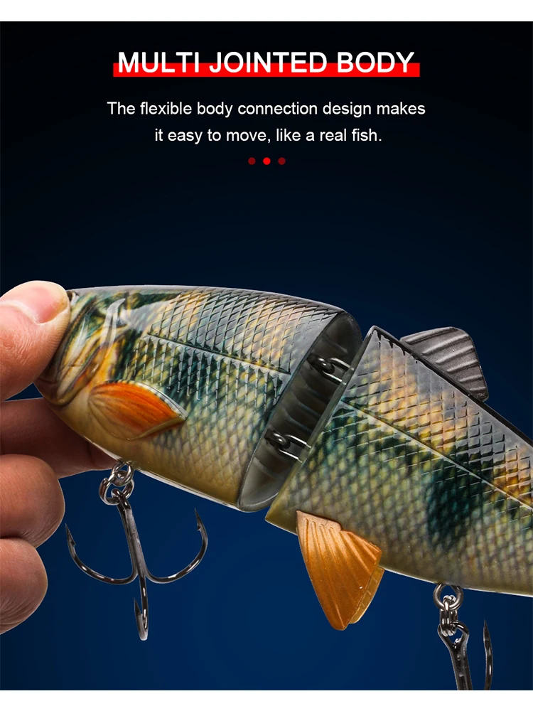Swimbait Angeln 20 cm 90g 3,17 unzen Köder Sinkende Wobbler Künstliche Harte Angeln Köder Multi Segmente 2-gelenk Köder Für Hecht Bass – Detail 10