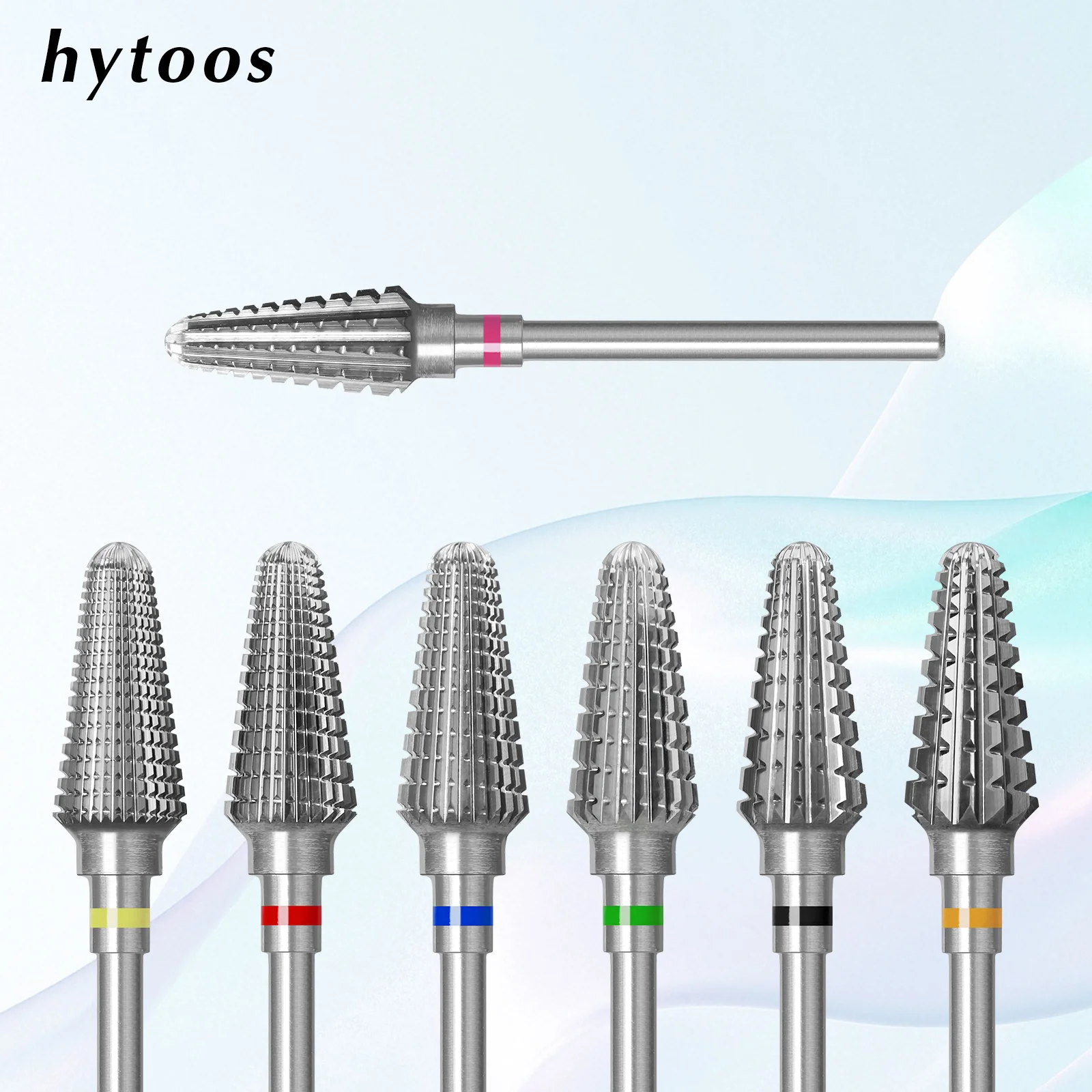 HYTOOS Professional Tornado Carbide Nail Drill Bits Both Hand Electric E-files for Acrylic Nails Gel Removal Technician Tool