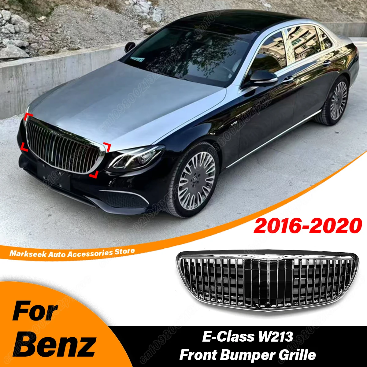 For Mercedes Benz E-Class W213 Executive Edition 2016 2017 2018 2019 2020 Car Front Bumper Maybach Model Air Intake Grille Kit