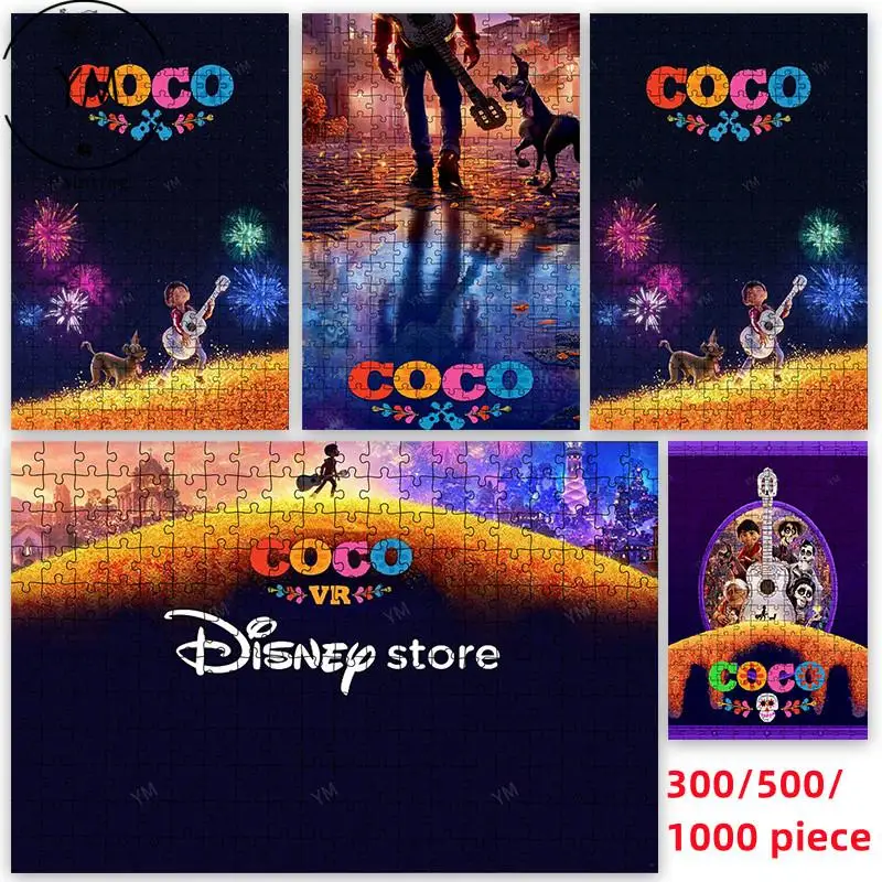 

Disney Movie Coco Jigsaw Puzzle Toys Hd Printing 300 500 1000 Pieces Wooden Kids Adult Jigsaw Puzzle Toys Collection Hobby