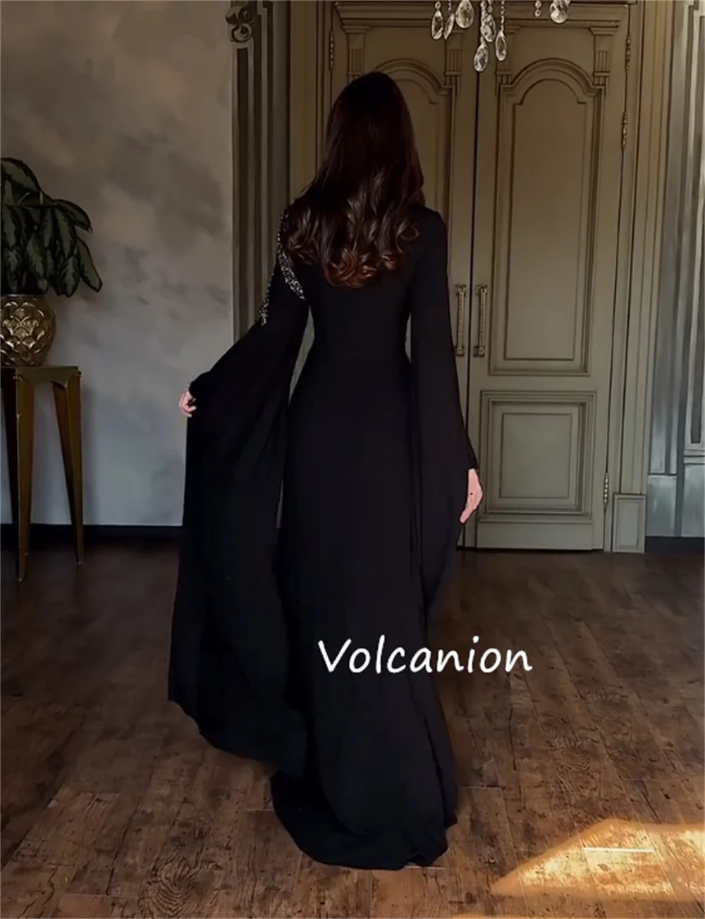 Jersey personalizado lantejoulas trompete gola alta vestidos longos sob medida ocasião elegante estilo chinês retro