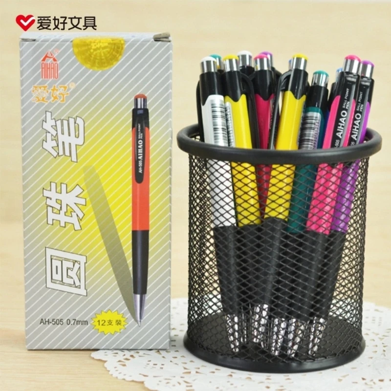 

12Pcs 0.7mm Ballpoint Pen Roller Ball Blue Office School Supplies Stationery