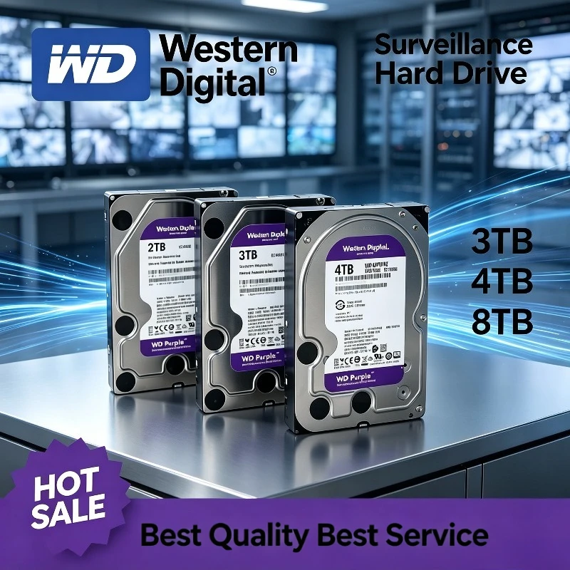 WD Purple HDD 3.5" 1TB 2TB 3TB 4TB SATA 6.0Gb/s Protable Hard Drive Disk For Security System Video Recorder ssd hard disk