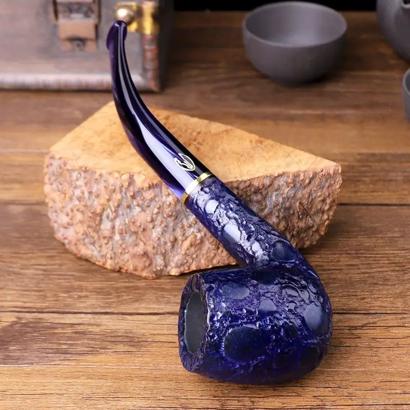 Savinelli-Briar Blue Crocodile Pattern Pipe for Smoking, Father's Day Gift for Him