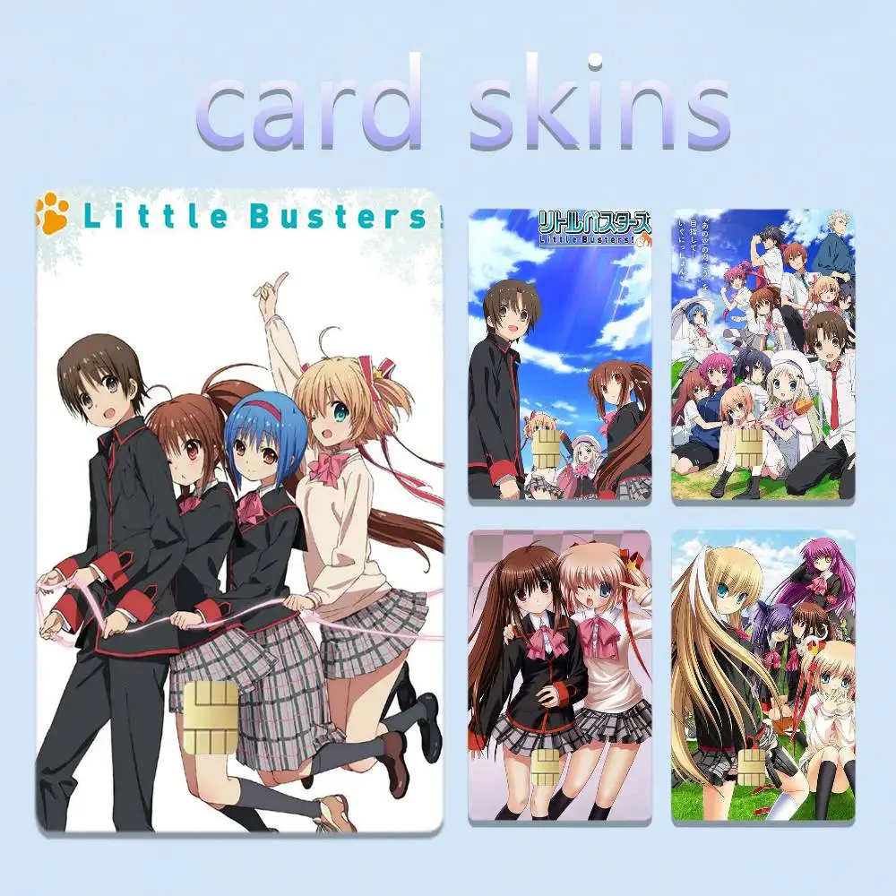 L-Little Busters poster 4pcs 1Set Laser Holographic Sticker Skin Cover for Credit Bank Debit Card