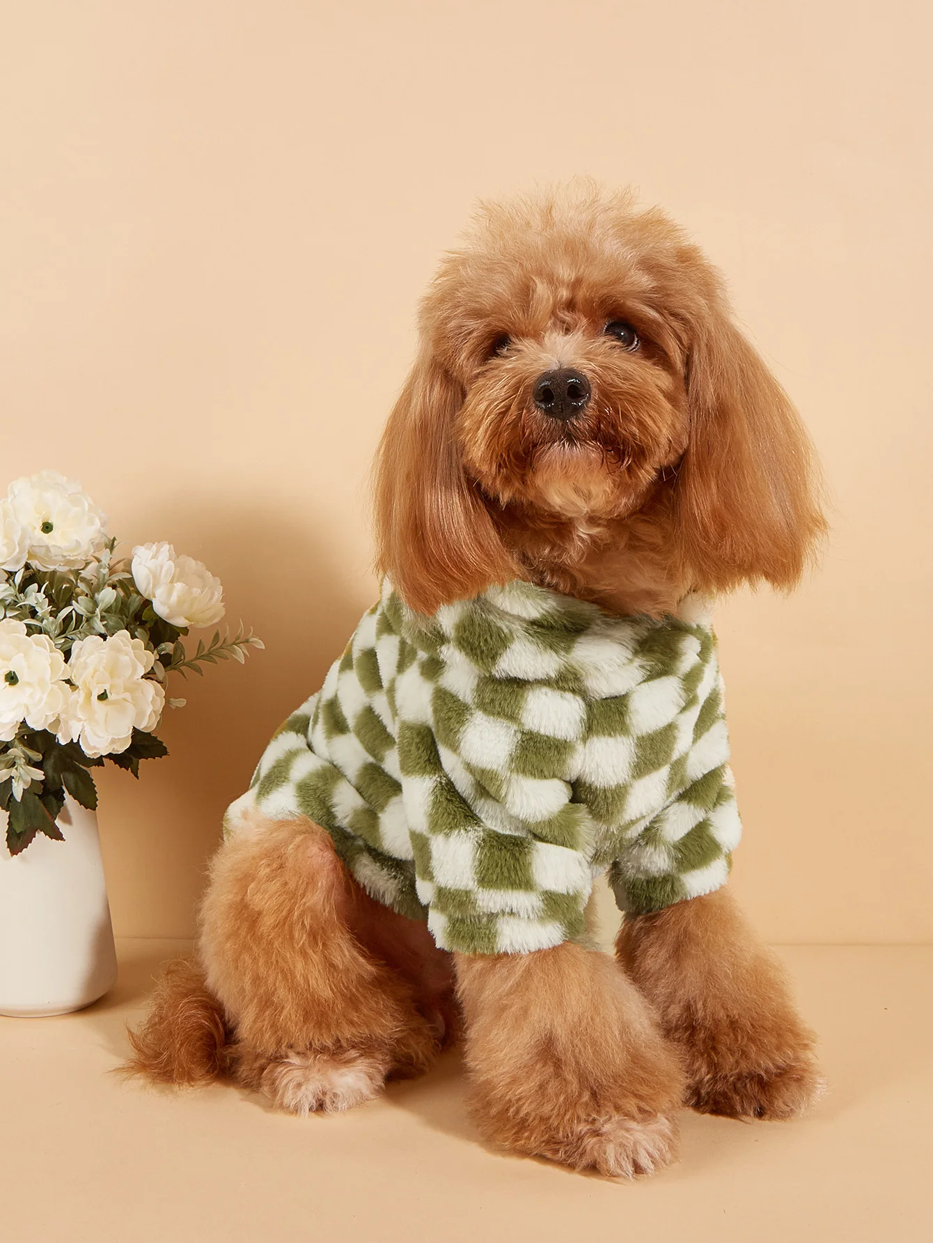 Pet Clothes for Dog Cat Puppy Hoodies Coat Plaid Sweatshirt Dog Warm Outfits for Small Medium Dog for Autumn Winter