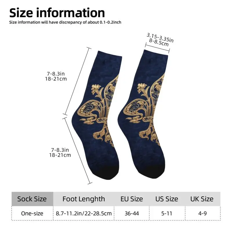 Coole goldene filigrane Fleur De Lis-Socken für Herren und Damen, warm, 3D-Druck, Fleur-De-Lys, Lilienblume, Fußball-Sportsocken