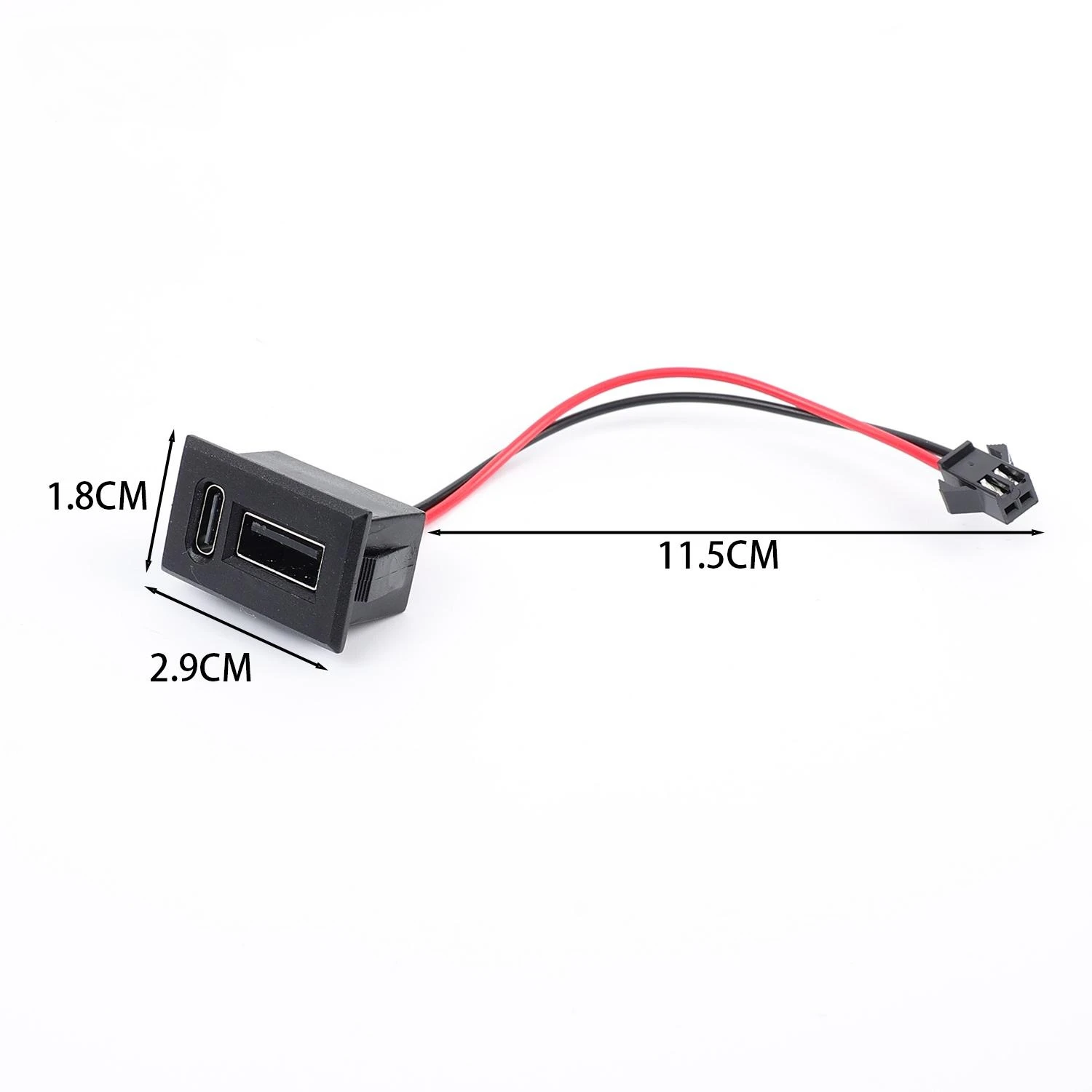 Dualer Typ-C USB-Buchsenanschluss, Chassis-Montage, 2-Port-Ladeadapter für Auto-Armaturenbrett, Autoteile-Set