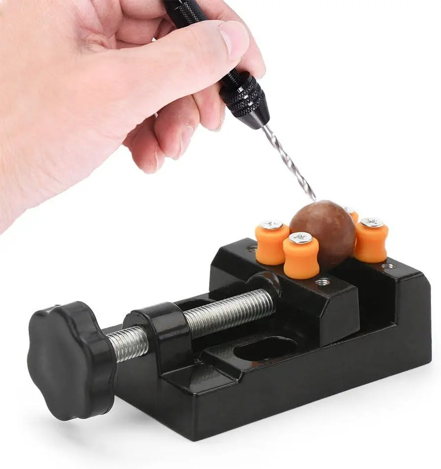 Mini Drill Press Vise Clamp Table Bench Vice for Jewelry Walnut Nuclear Watch Repairing Clip On DIY Sculpture Carving Bed Tool