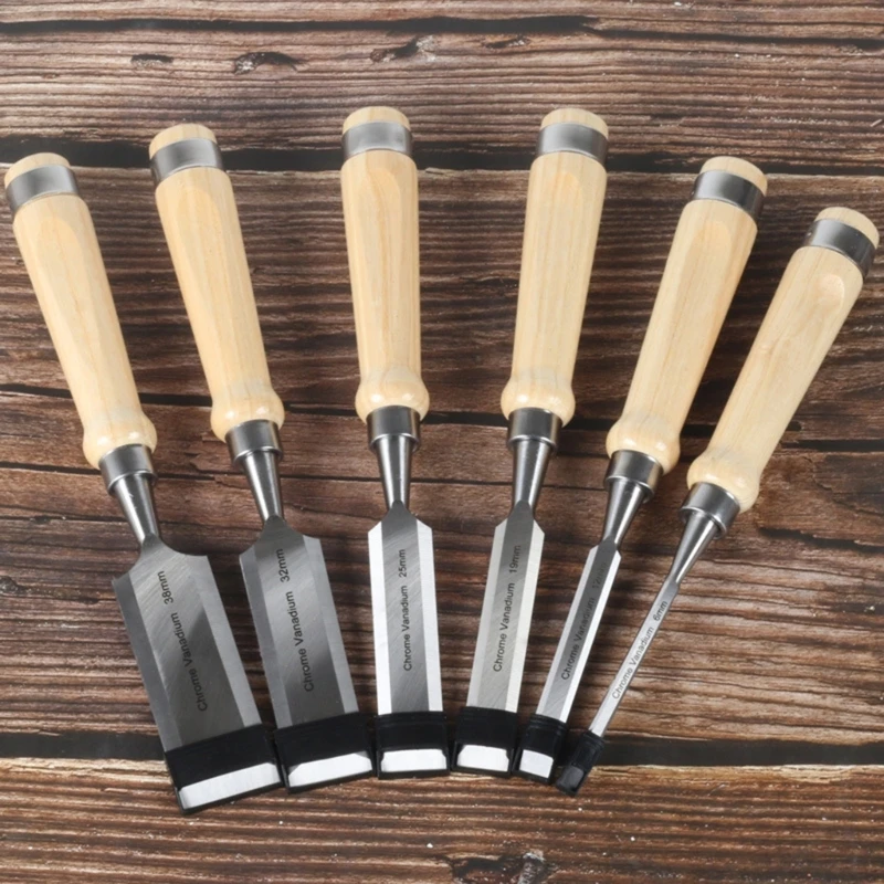 6pcs Wood Carving Hand Chisels Set Professional Wood Cut Knife Sculpting Hand Tools Chisel Woodworking For Carpenter