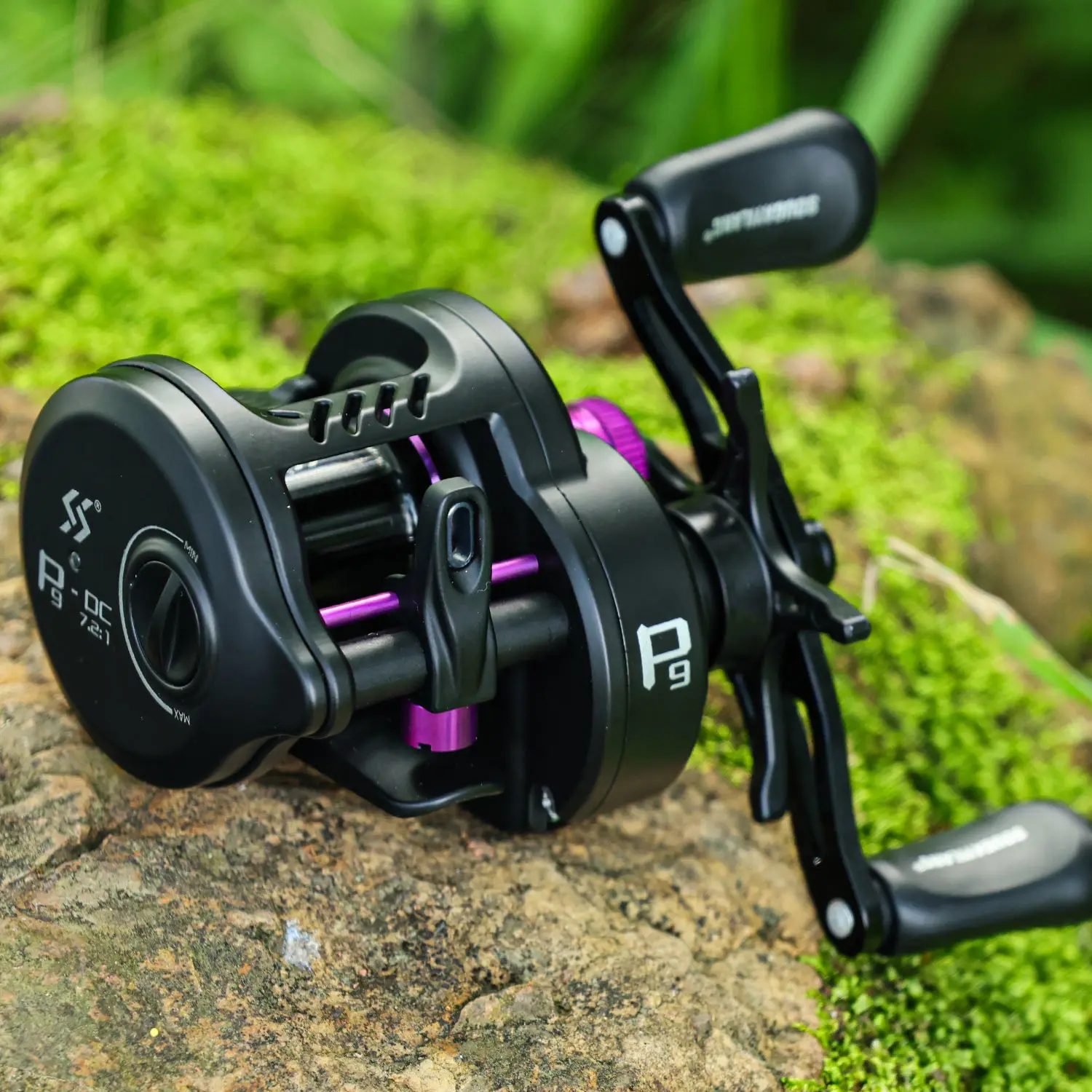 Sougayilang P9 DC Baitcaster-Rolle mit elektronischer Bremse, Übersetzungsverhältnis 7,2:1, 5+1BB, Anti-Explosion-Schnur, Salzwasser- und Süßwasser-Angelrolle – Detail 17