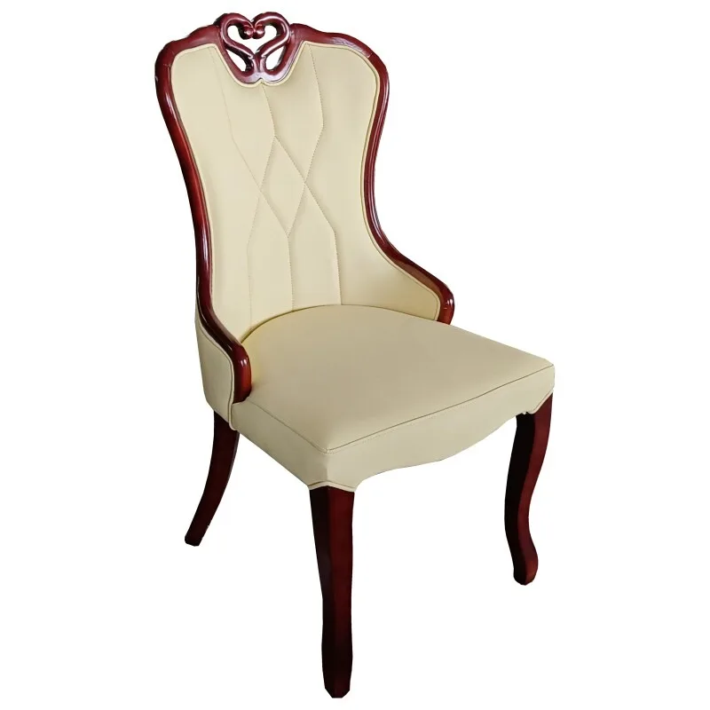 Light Luxury Solid Wood Dining Chair High-end Postmodern Simple Household Chair Leisure Hotel Lobby Villa Club Back Chair