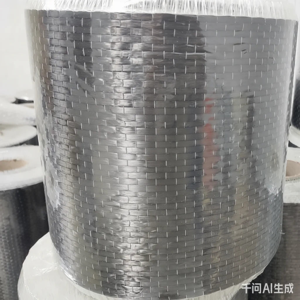 T700 12k 300gsm 200gsm Carbon Fiber 20inch / 50cm width UD Uni-directional Cloth Fabric High strength Building Repair material