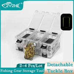 ZYZHE 2/4Pcs Fishing Tackle Storage Box Assembled and Disassembled Magnetic Absorption Fishing Hook Accessories Fishing Gear Box