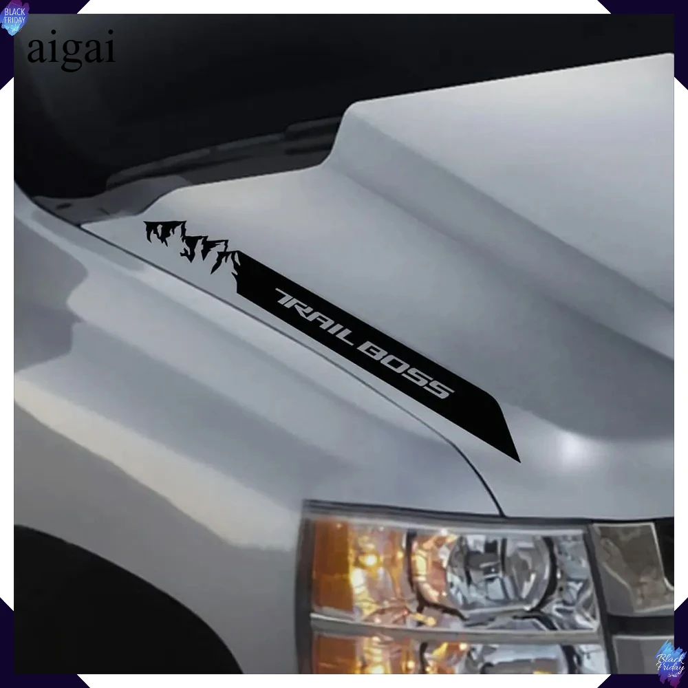 Autocollants latéraux de capot pour Chevrolet Silverado Trail Boss, graphiques pour camion, revêtements en vinyle, décoration montagne, accessoires auto