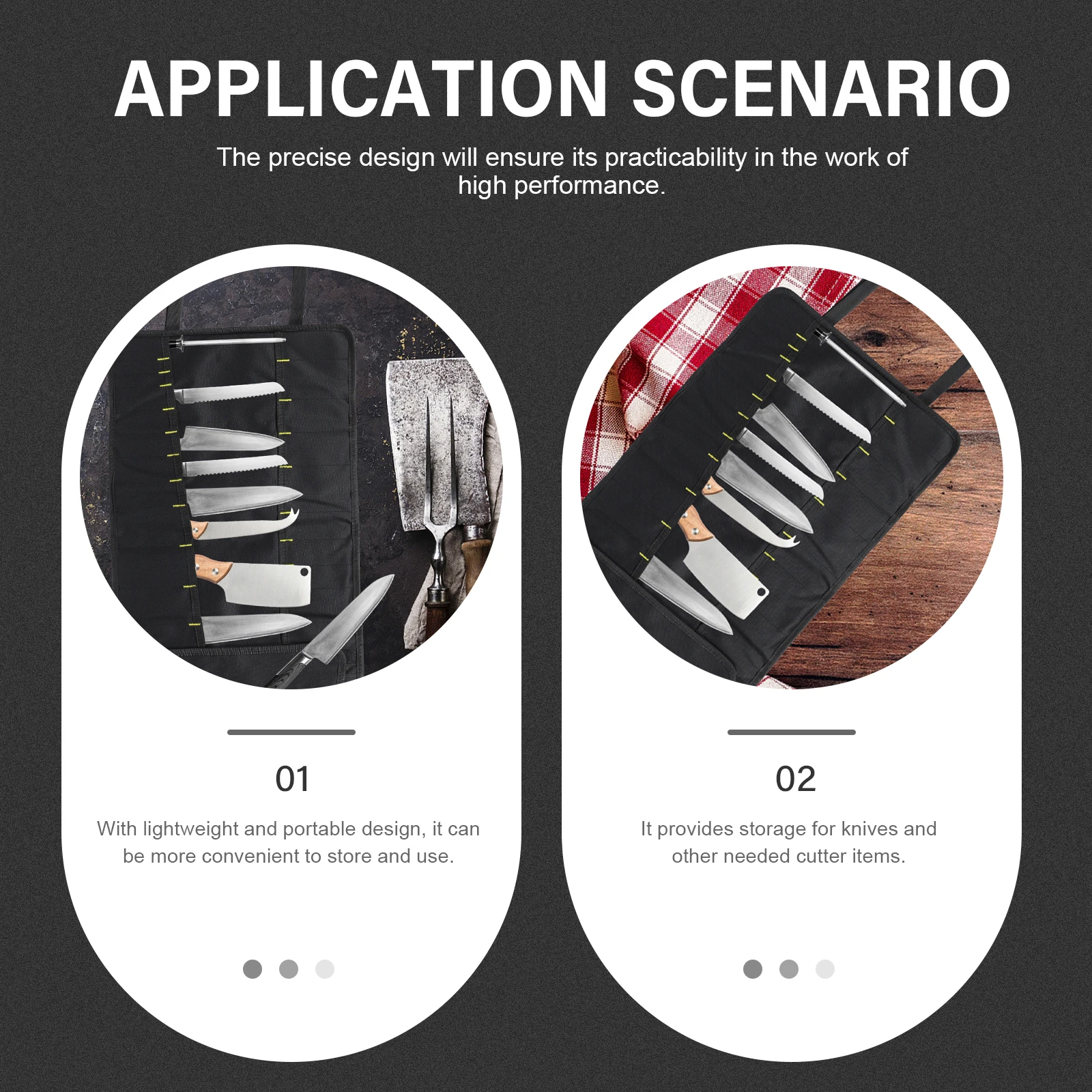 

Knives Organizer Portable Oxford Cloth Knife Roll Wear-Resistant Chef Storage Lightweight Cutter Case Roll