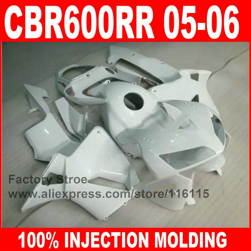 Custom paint 100% ing parts for HONDA 2005 2006 CBR 600RR 05 06 CBR600RR fairings full white fairing kits