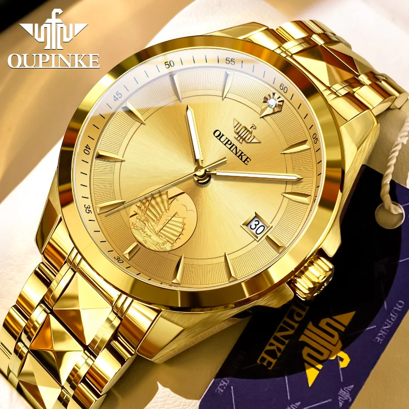 OUPINKE 3226 Automatic Men's Watches Real Gold Real Diamond Swiss Certification Luxury Top Brand Mechanical Wrist Watch for Man