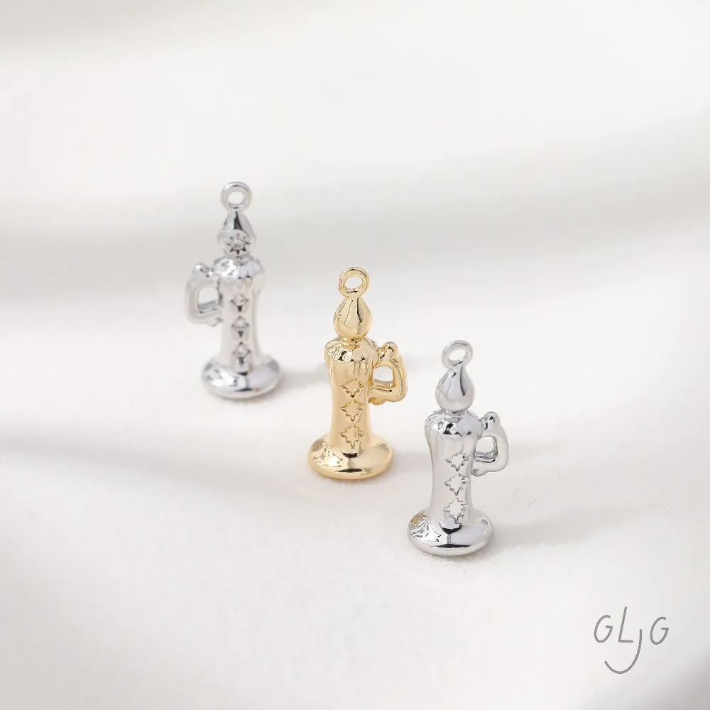 2PCS Dainty Wine Jug Charms for Jewelry Findings Making Eardrop Supplies DIY Brass 14k Gold Plated Accessories 20*9mm