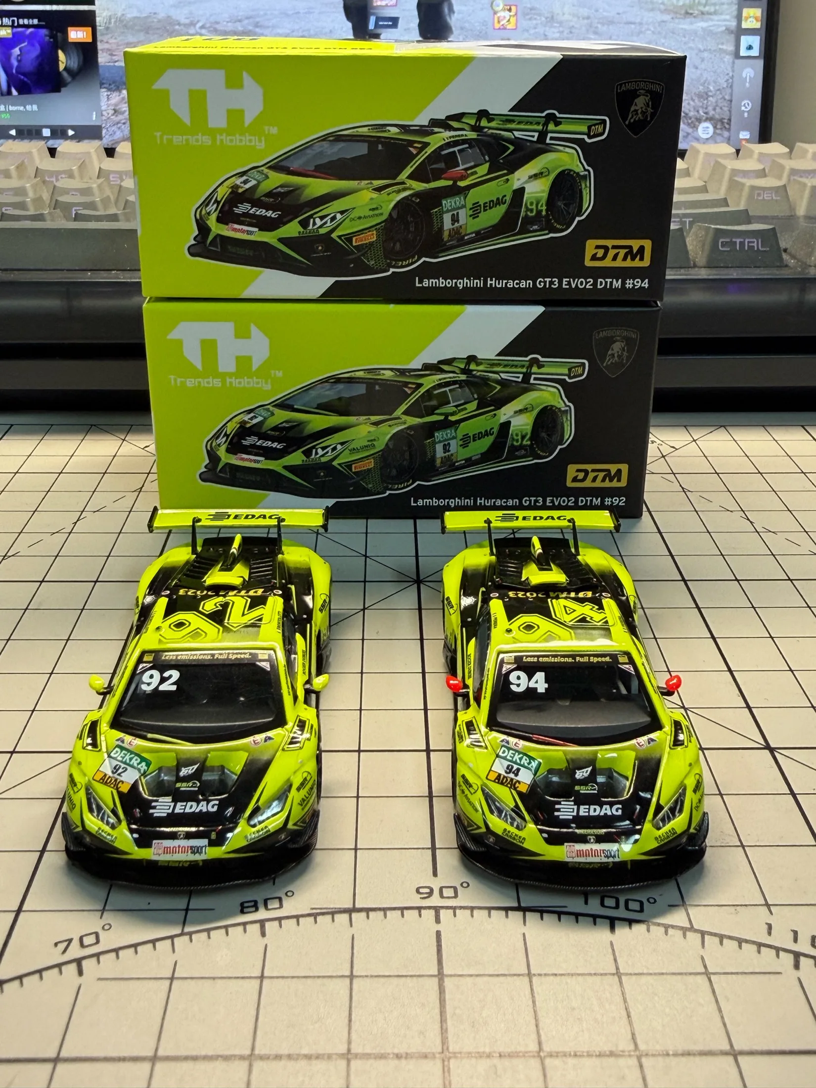 TH 1:64 Lamborghini Huracan GT3 Racing Car Models No. 92 & No. 94 - Supercar Collection