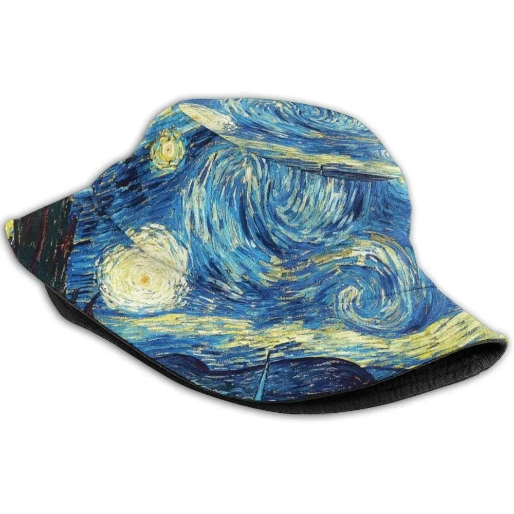 Starry Night Fisherman Cap Hip Hop Gorras Summer Unisex Printing Bucket Hat Outdoor Gardening Beach Camping Hiking Fishing Caps