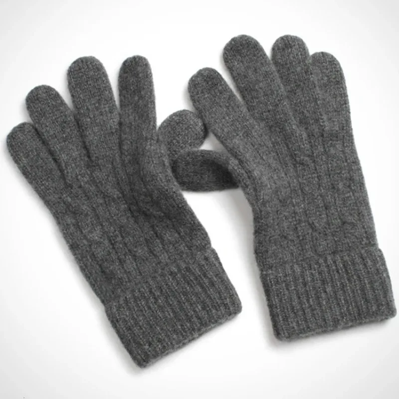 

Autumn cashmere black wool gloves