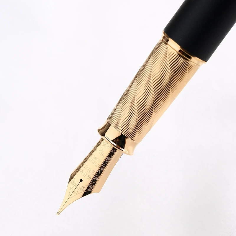 PENBBS All-copper Fountain Pen Sandblasted and Coated Blade F 0.5MM Suitable for Adults Business Students with Iridium Ink Pens