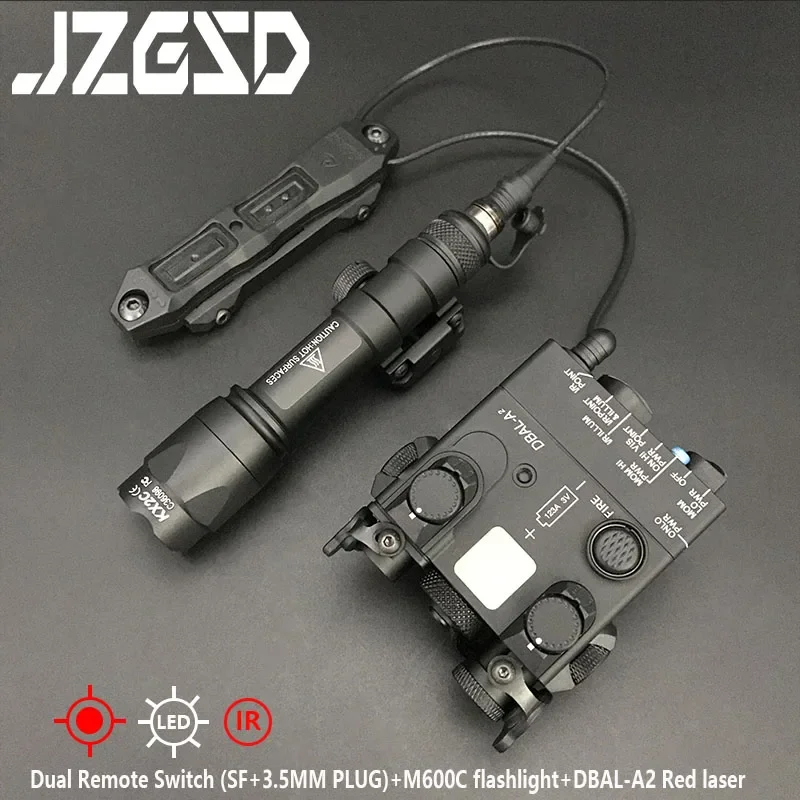 Tactical Metal DBAL- A2 Red IR Laser A2 Green Laser Dual Remote Switch Hunting Weapon Light Surefir M300C M600C Flashlight Set