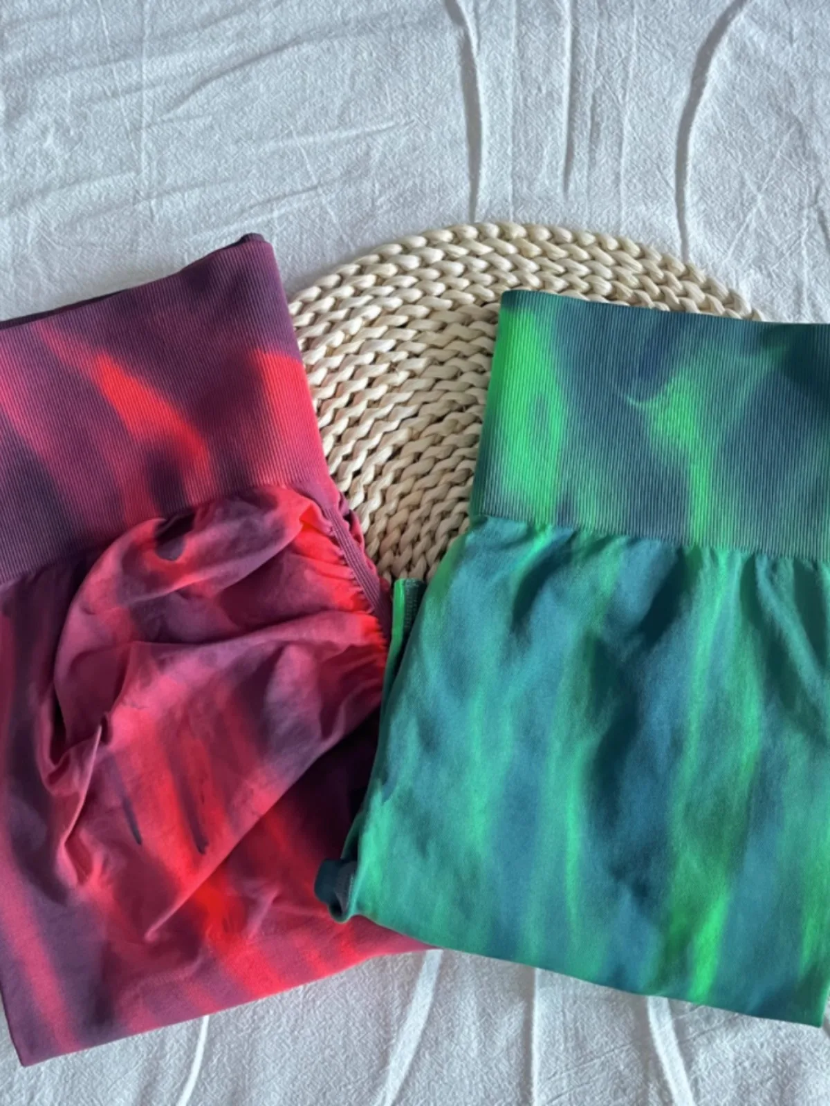 Tie Dye Aurora Shorts weibliche nahtlose schlanke Leggings Fitness studio Laufen Radfahren dehnbare Leggings hohe Taille Hüfte heben Yoga-Shorts – Detail 4