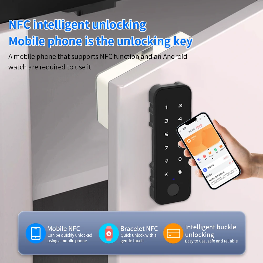 

Intelligent Wooden Cabinet Fingerprint Lock with Bluetooth and Remote Monitoring Wooden Drawer Lock via Tuya Smartlife App