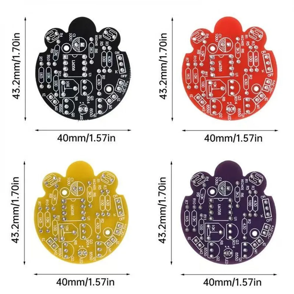 Photosensitive Firefly Kit Mobile Robot Electronic DIY Welding Kit Breathing Light Fun Electronic Manufacturing Circuit Board