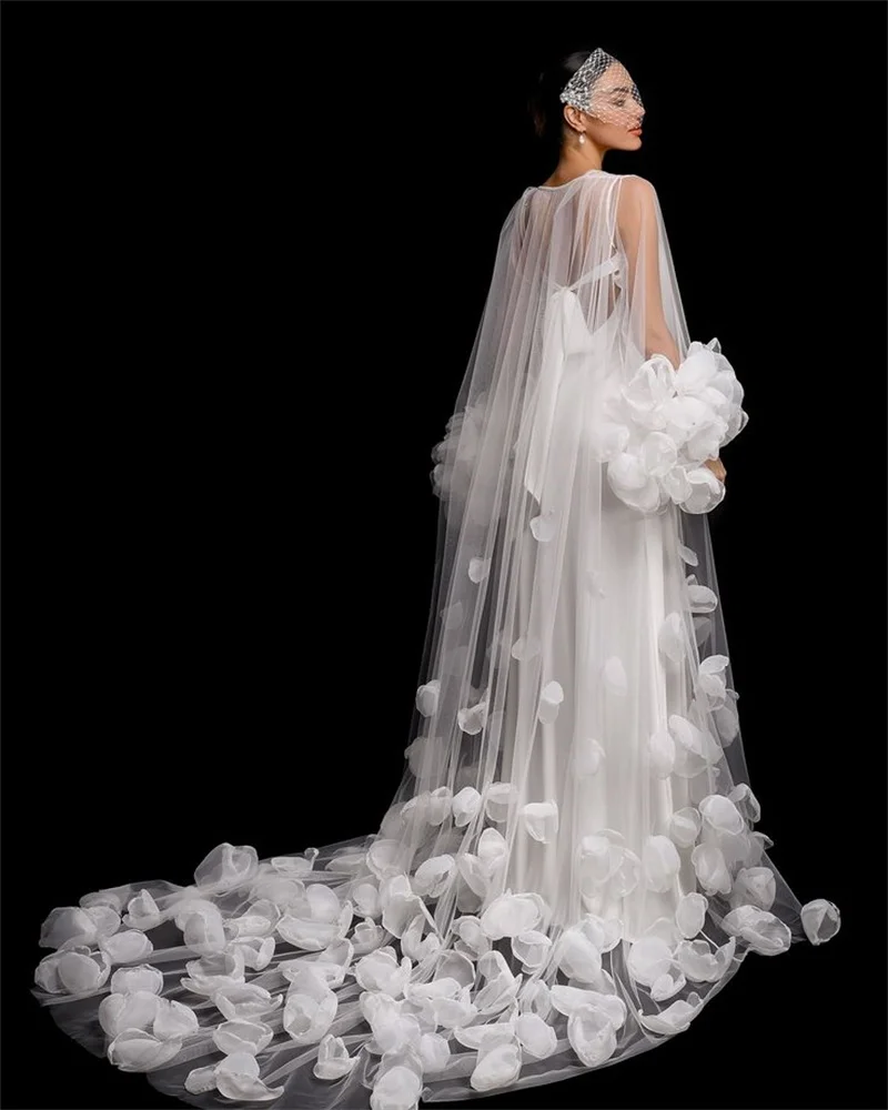 White Women Maternity Prom Dress V Neck Puffy Sleeves Party Robes Tulle Evening Gown Pregnant Sleepwear Customized