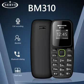 BM310 슈퍼 미니 휴대 전화 GSM 듀얼 SIM 카드 경량 알람 시계 블랙리스트 휴대용 블루투스 이어폰 버튼 휴대 전화