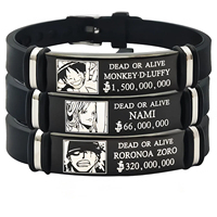 One Piece Bracelet Toy Metal Soft Silicone Wristband Luffy Zoro Sanji Catone Creative Cosplay Accessories Christmas Gift