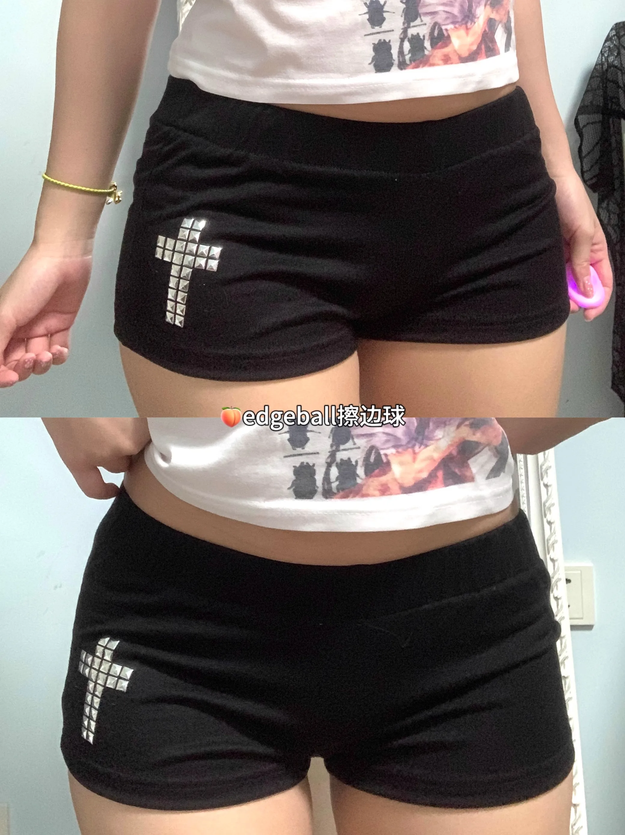 شورت ميا موسى للربيع والصيف كوري مناسب بألماس نحيف برباط خصر طبيعي شورت قصير ملابس الشارع الشهير للنساء