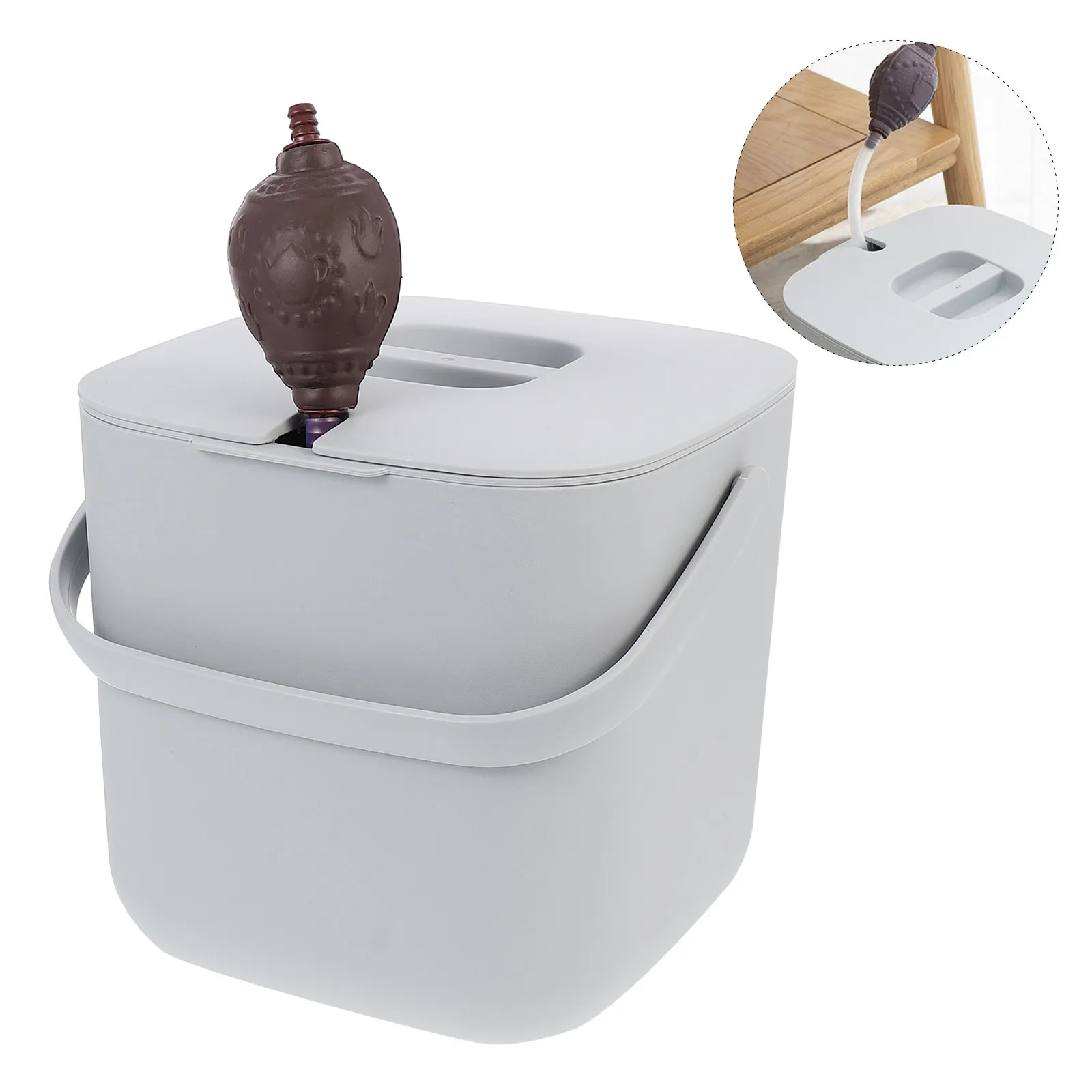 

1Set Tea Dross Bucket Strong Pressure Bearing Plastic Tea Leaf Trash Can Portable Handle Large Capacity Home Kitchen Office Use