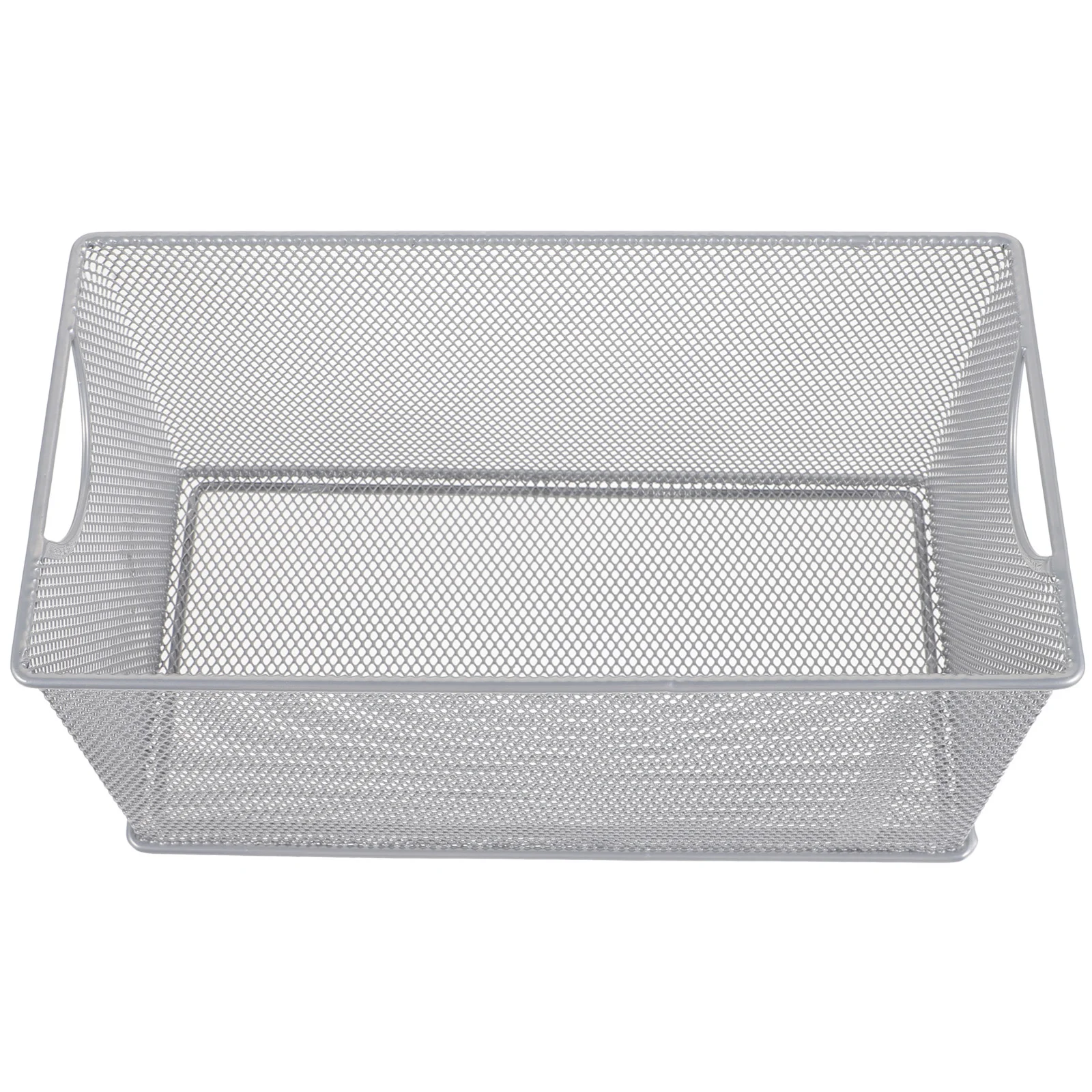 Iron Grid Storage Dvd Box CD Metal Disc 1pcs (silver) Room Basket Organizer Sundries Wire Baskets Container