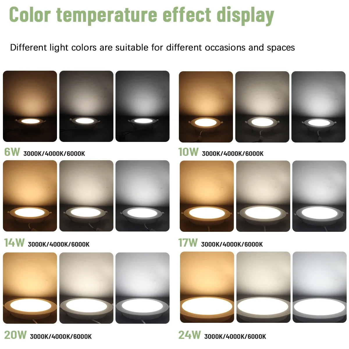 1-10 قطعة 3 4 5 6 8 بوصة LED لوحة مستديرة النازل مصباح 24 واط 20 واط 6 واط AC100-240V 3000 كيلو 4000 كيلو 6000 كيلو ضوء الأضواء إضاءة داخلية #4